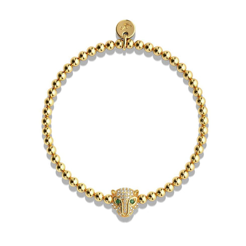 Wild | Gold Vermeil | CZ Diamant Katzenarmband